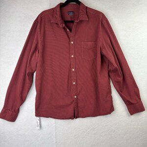 Untuckit Shirt Mens XL Red Wine Button Up Long Sleeve Preppy Slim Fit New